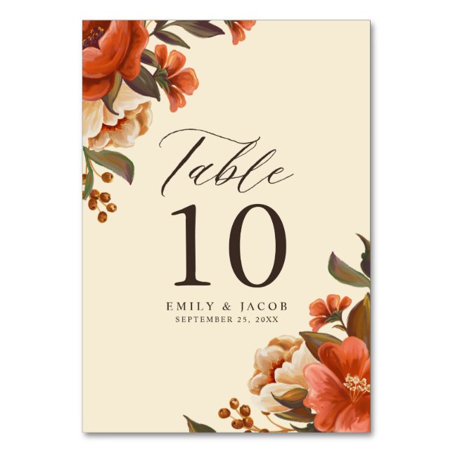 Numéro De Table Bouquets Floraux Vintage Mariage (Par défaut)