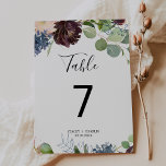Numéro De Table Bourgogne Floral et Mariage de verdure<br><div class="desc">Bourgogne Floral and Greenery Mariage Numéro de table Ce mariage bordeaux fleuri et verdoyant est parfait pour un mariage d'hiver. L'élégant design boho comprend des fleurs couleur marine, rose vif et des fleurs à l'ombre du vin avec des détails artistiques au crayon. Il s'agit d'un numéro de table recto-verso. Ajoutez...</div>
