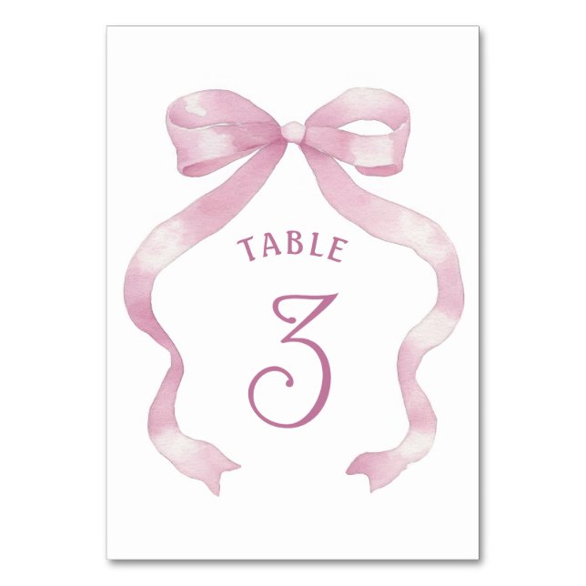 Numéro de table Bow rose (Par défaut)