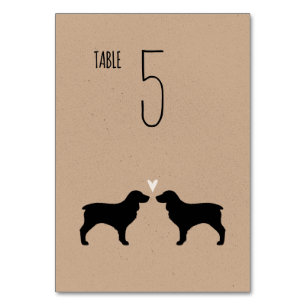 Numéro De Table Boykin Spaniel Chien Silhouettes Mariage Réception