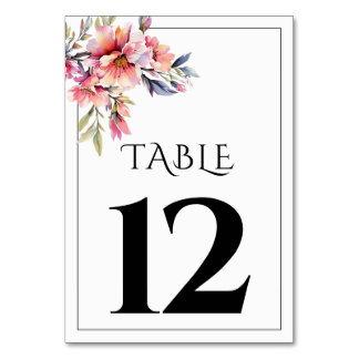 Numéro De Table Branche de rhododendron mariage rose pêche
