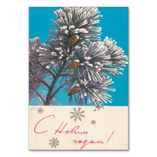 Numéro De Table Branches d'épinette avec glace