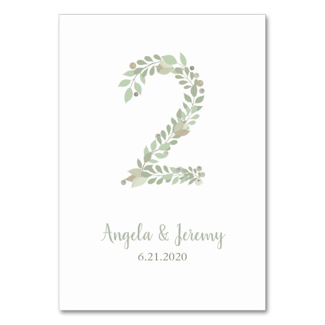 Numéro De Table Branches d'olivier numéro 2 (Par défaut)