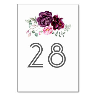 Numéro De Table Brousset Bourgogne et flore de prune