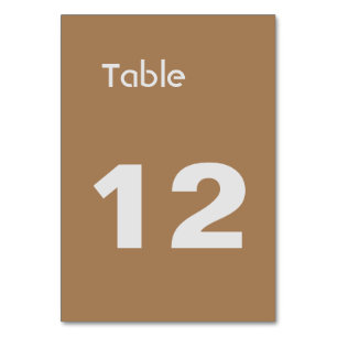 Numéro De Table Brown clair minimaliste classique