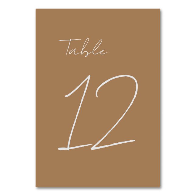 Numéro De Table Brown clair minimaliste classique (Par défaut)