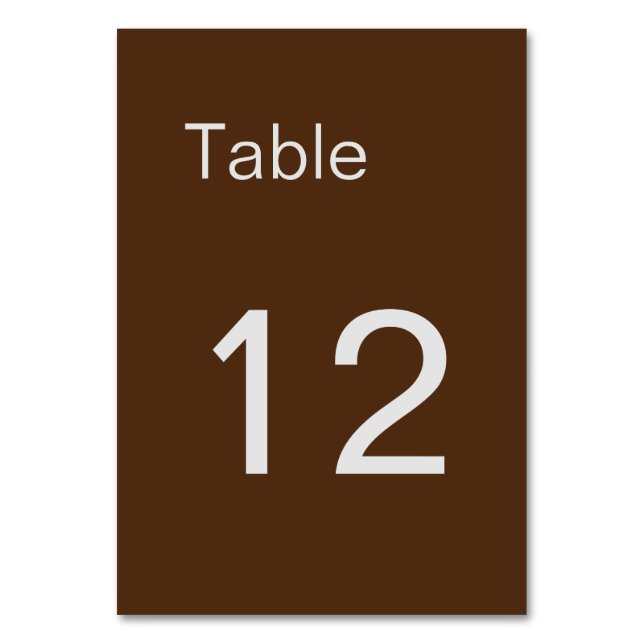 Numéro De Table Brown classique minimaliste (Par défaut)