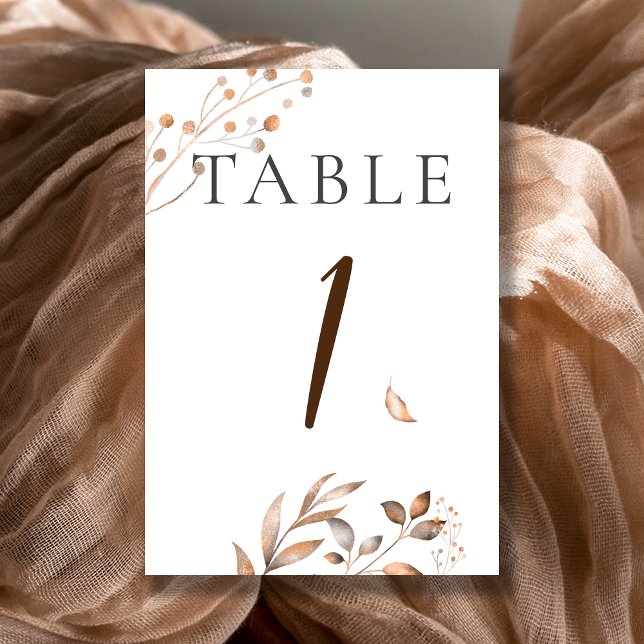 Numéro De Table Brown Fall In Love Autumn Foliage Mariage (Créateur téléchargé)
