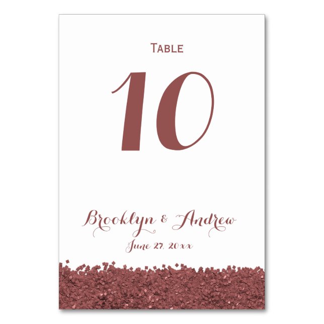 Numéro de table Brown  Marsala White Mariage (Par défaut)