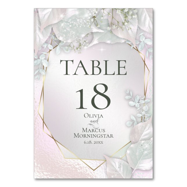 NUMÉRO DE TABLE | Brume de Pearl Shimmer Rose (Par défaut)