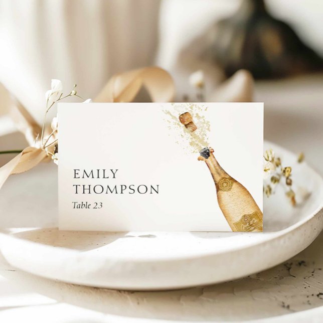 Numéro De Table Brunch and Bubbly Bridal Shower Place Cards (Brunch and Bubbly Bridal Shower Escort Card)