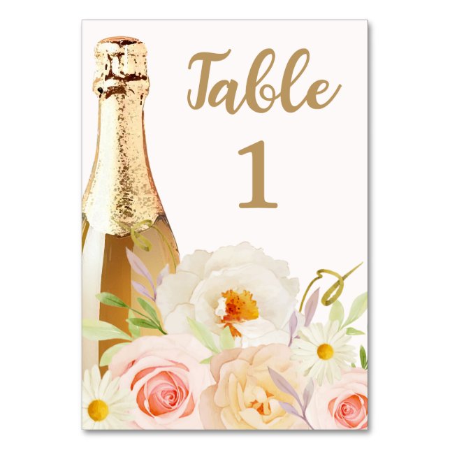 Numéro De Table Brunch & Bubbly Fête des mariées florale (Par défaut)
