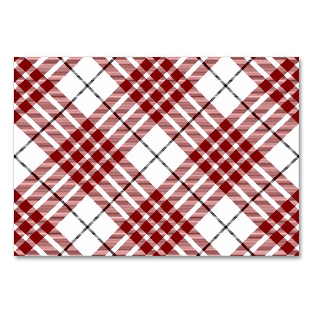 Numéro De Table Buchanan tartan rouge blanc plaid (Devant)