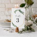 Numéro De Table Budget or aquarelle géométrique feuillage<br><div class="desc">Design moderne et économique avec cadre géométrique doré avec belle aquarelle feuillage feuillu. Cette collection rustique élégante est un complément idéal à un mariage d'automne ou de printemps et vous propose tous les produits dont vous aurez besoin pour votre journée spéciale - à l'exception des dates, des invitations, des planificateurs...</div>