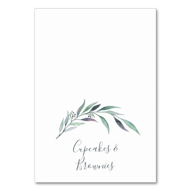 Numéro De Table Buffet d'Eucalyptus violet et vert Étiquettes alim (Par défaut)