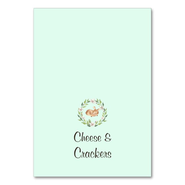 Numéro De Table Buffet Floral Sleeping Deer Green Étiquettes alime (Par défaut)