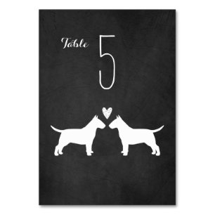 Numéro De Table Bull Terriers Chien race mariage réception