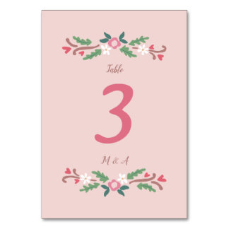 Numéro De Table Bunch floral romantique rustique