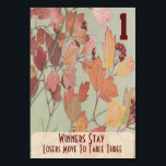 Numéro De Table Bunco feuilles et baies #1<br><div class="desc">Ce coloré feuilles et baies de couleur automne donnera une touche élégante à votre mariage, anniversaire, collecte de fonds, danse, séminaire, congrès, dîner, entreprise, affaires, remise de diplômes, retraite, douche, thé, déjeuner, nuit Bunco ou autre événement spécial. La taille de police, le style de police et la couleur de police...</div>