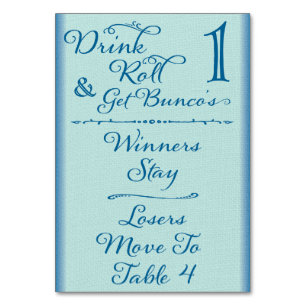 Numéro De Table Bunco Funny Boissons & Roll Table Card #1 de 4