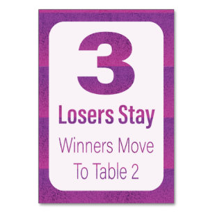 Numéro De Table Bunco Modern Purple Stripe Tableau 3