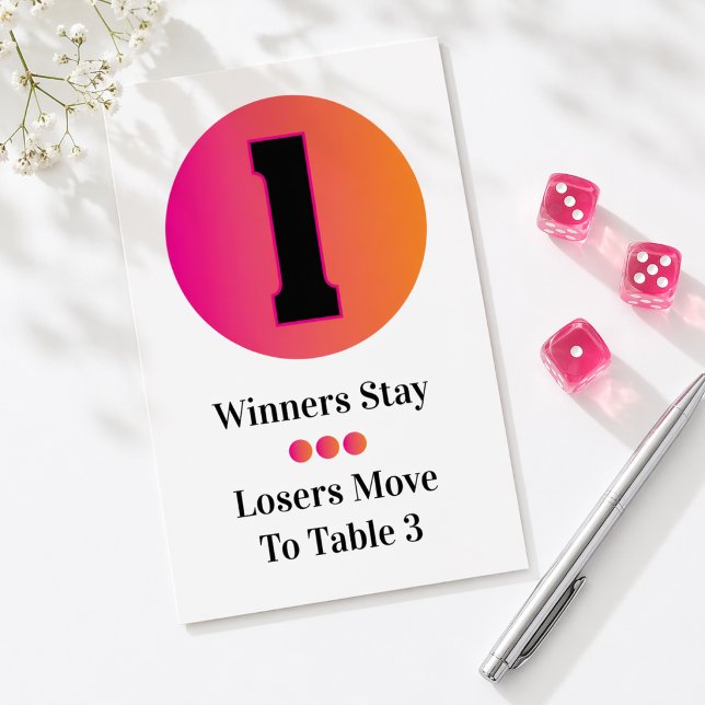 Numéro De Table Bunco Table Cards Set - Circle 1 (Bunco Bunko Game - Table Card For Bunco Players. Easy to read and follow. )