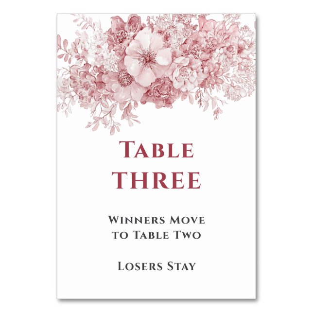 Numéro De Table Bunco Table Trois Élégant Floral (Par défaut)