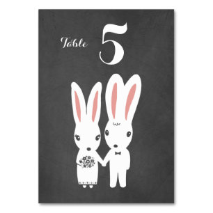Numéro De Table Bunnies Couple Chalkboard Style Mariage Réception