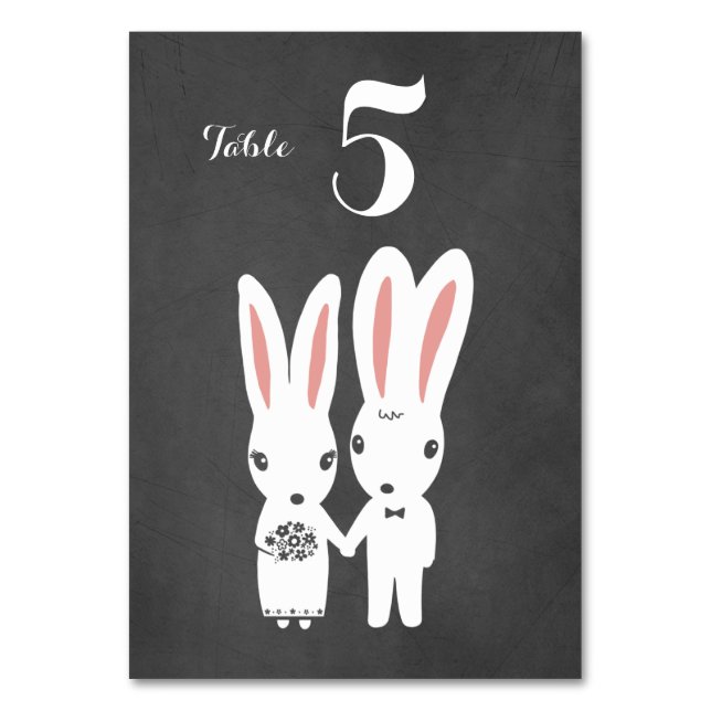 Numéro De Table Bunnies Couple Chalkboard Style Mariage Réception (Par défaut)