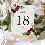 Numéro De Table Burgundy Navy Blue Floral Gold Mariage géométrique<br><div class="desc">Carte de Mariage de tableau de de cadre géométrique bleu floral bleu de la marine roumaine de Bourgogne. (1) Veuillez customiser ce modèle un par un (par ex. du numéro 1 au xx), et ajouter chaque carte de numéro séparément à votre panier. (2) Pour plus de personnalisation, cliquez sur le...</div>