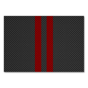 Numéro De Table Burgundy Red Carbon Fiber Style Racing Stripes