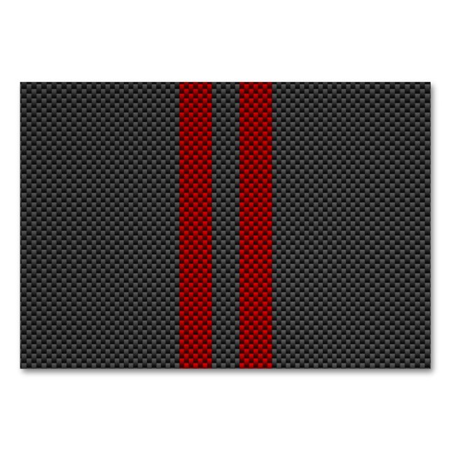 Numéro De Table Burgundy Red Carbon Fiber Style Racing Stripes (Devant)