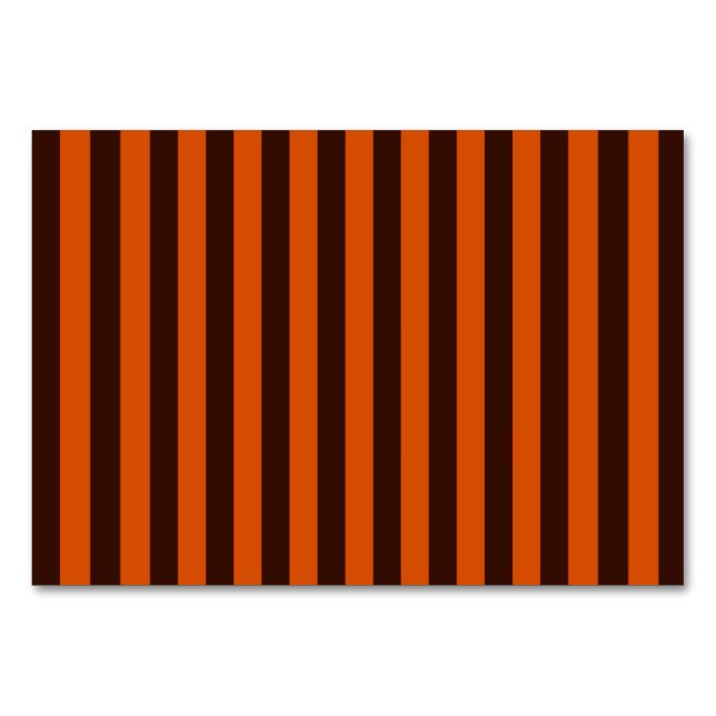 Numéro De Table Burnt Orange Stripes Retro Style Personnaliser Cec (Devant)