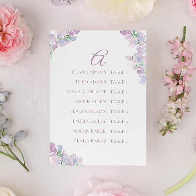 Numéro De Table Butterfly Pea Flower Wedding Seating Chart Card (Créateur téléchargé)