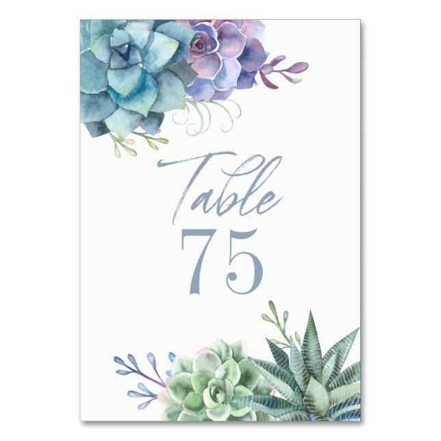 Numéro de table Cactus Succulentes Aquarelle (Par défaut)