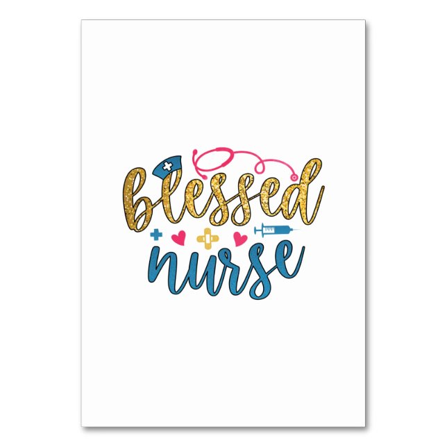 Numéro De Table Cadeau infirmière | Infirmière bénie (Par défaut)