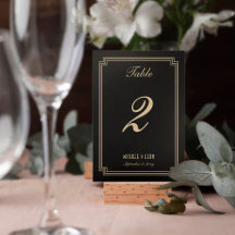 Cadre Art Déco Mariage classique Black Gold
