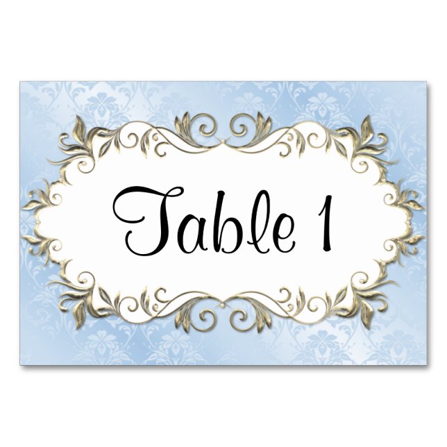 Numéro De Table Cadre bleu mariage (Devant)