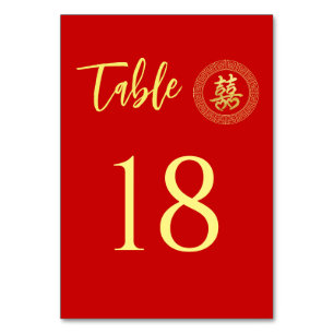 Numéro De Table Cadre circulaire double bonheur mariage chinois