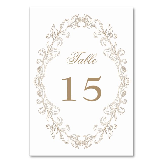 Numéro De Table Cadre de mariage baroque orné romantique (Par défaut)