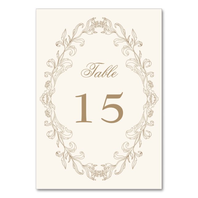 Numéro De Table Cadre de mariage baroque orné romantique (Par défaut)