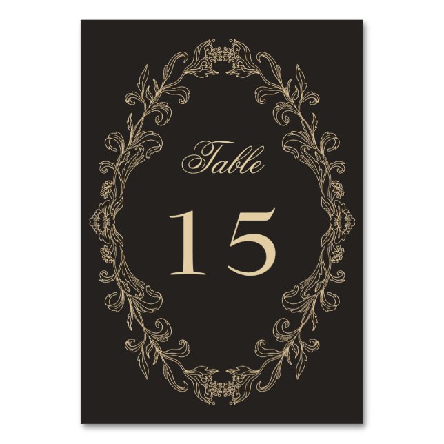 Numéro De Table Cadre de mariage romantique baroque orné (Par défaut)