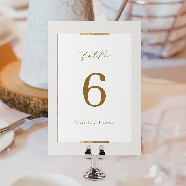 Numéro De Table Cadre Elégance Simple Moderne Classique Mariage (Framed Elegance Simple Modern Classy Wedding Table Number)