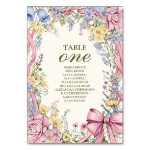 Numéro De Table Cadre floral vintage mariage