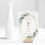 Numéro De Table Cadre géométrique or vert Simple Mariage<br><div class="desc">Ce cadre vert or géométrique cadre simple mariage numéro de table design offre un mélange facile et des styles coordonnés en noir et blanc avec des éléments de verdure délicats ajoutant une floraison gracieuse autour d'une typographie simple sophistiquée et un joli script de calligraphie minimale. L'eucalyptus à l'aquarelle et d'autres...</div>