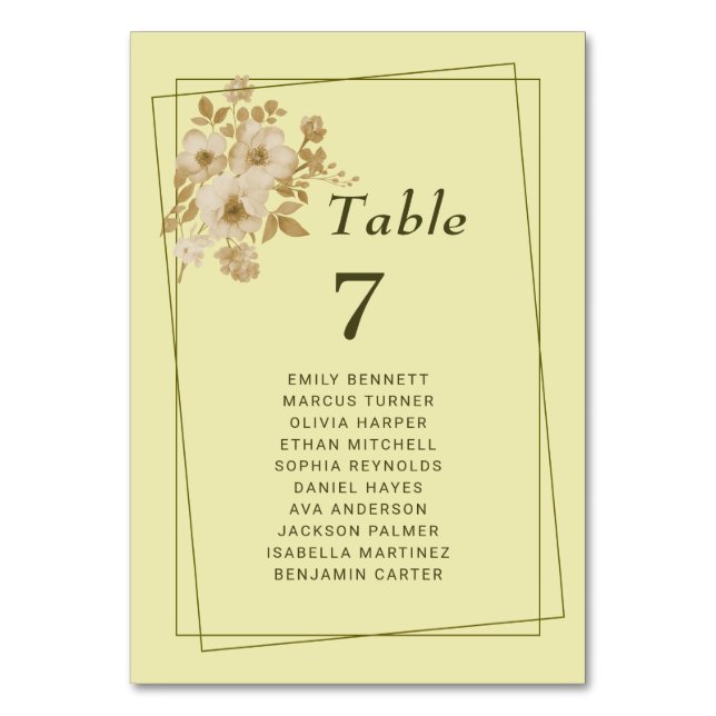 Numéro De Table Cadre rose - Mariage jaune céleste (Par défaut)