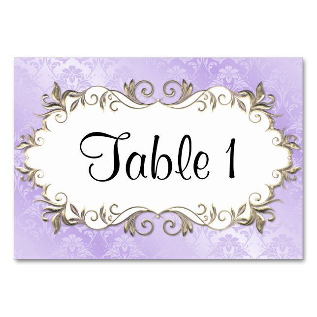 Numéro De Table Cadre violet mariage (Devant)