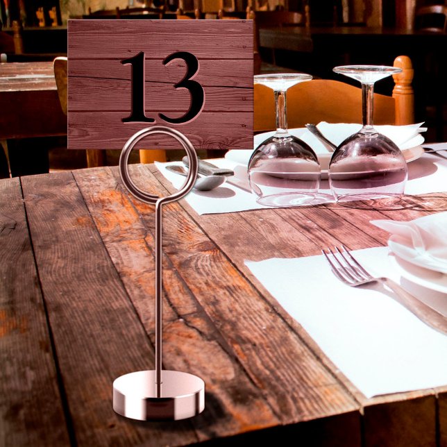 Numéro De Table Café en bois de rose faussement gravé rustique (Rustic Faux Engraved Rosewood Cafe Table Number)