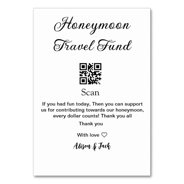 Numéro De Table Caisse de lune de miel scannez le code QR ajouter  (Par défaut)