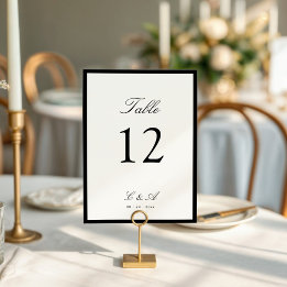 Numéro De Table Calligraphie Classique Vieille Fortune